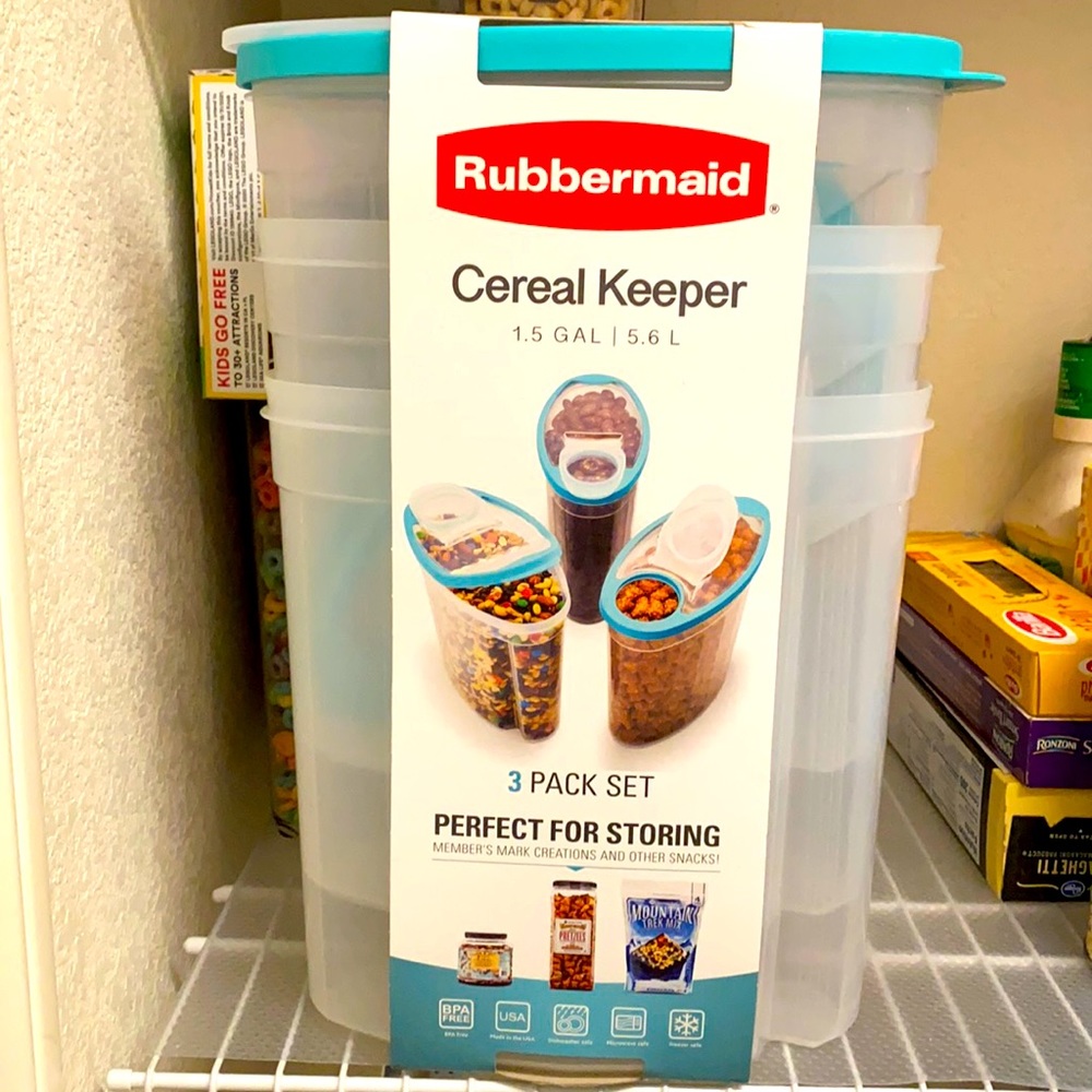 Rubbermaid Cereal Keeper 1.5 Gal 3 pack set